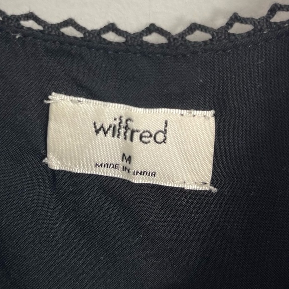 ARITZIA Wilfred Irène Jumpsuit Black M Lace Trimmed Crop Wide Leg Minimalist - Picture 6 of 16